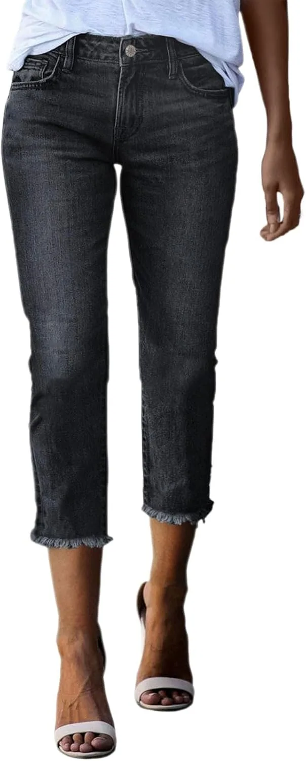 Женские джинсы капри Stretchy High Waisted с прямыми штанинами и необработанным краем LCMTWX
Женские джинсы капри Stretchy High Waisted с прямыми штанинами и необработанным краем LCMTWX