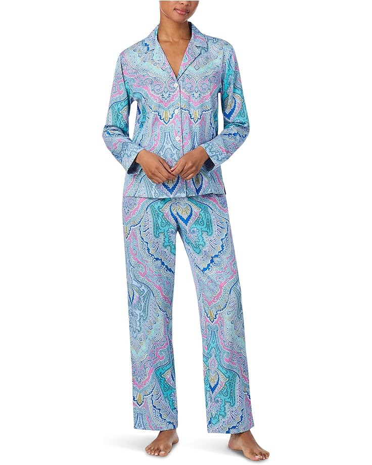 Женский пижамный комплект Lauren Ralph Lauren с длинным рукавом и отложным воротником из сатина, Multi Paisley 1
Женский пижамный комплект Lauren Ralph Lauren с длинным рукавом и отложным воротником из сатина, Multi Paisley 1