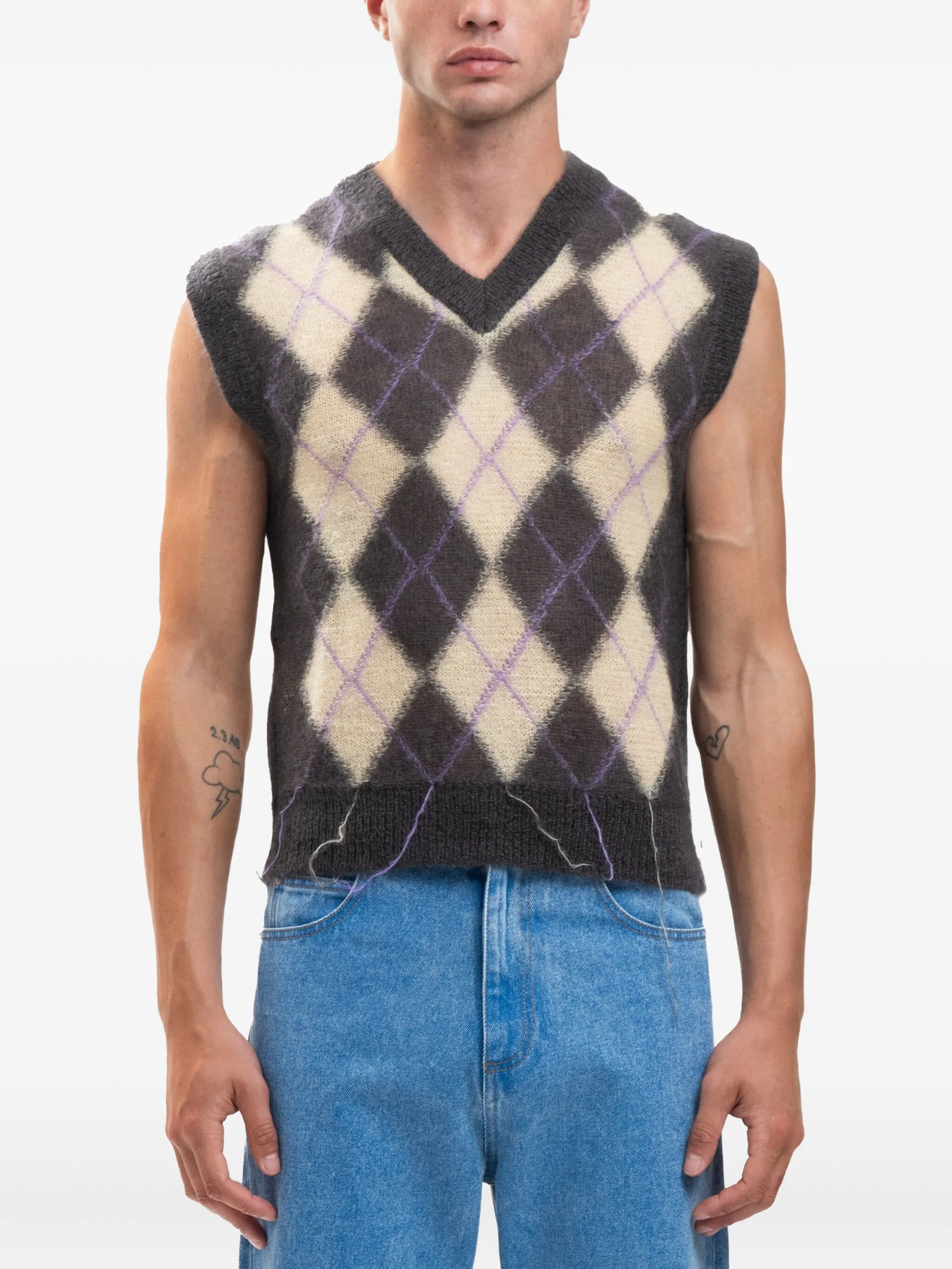 Жилет с узором аргайл Marni, нейтральный
Жилет с узором аргайл Marni, нейтральный