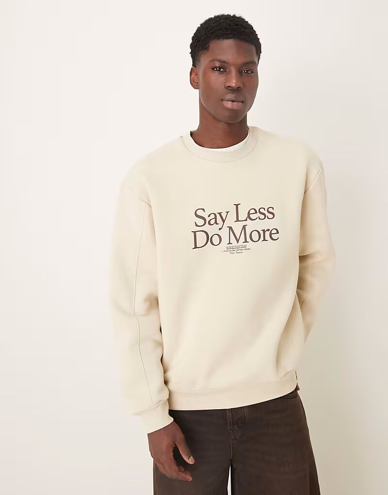 Толстовка с текстовым принтом бежевого цвета Asos Design
Толстовка с текстовым принтом бежевого цвета Asos Design