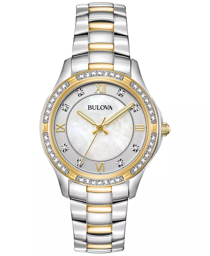 Женские часы-браслет с декоративными элементами из двухцветной нержавеющей стали 32 мм Bulova
Женские часы-браслет с декоративными элементами из двухцветной нержавеющей стали 32 мм Bulova