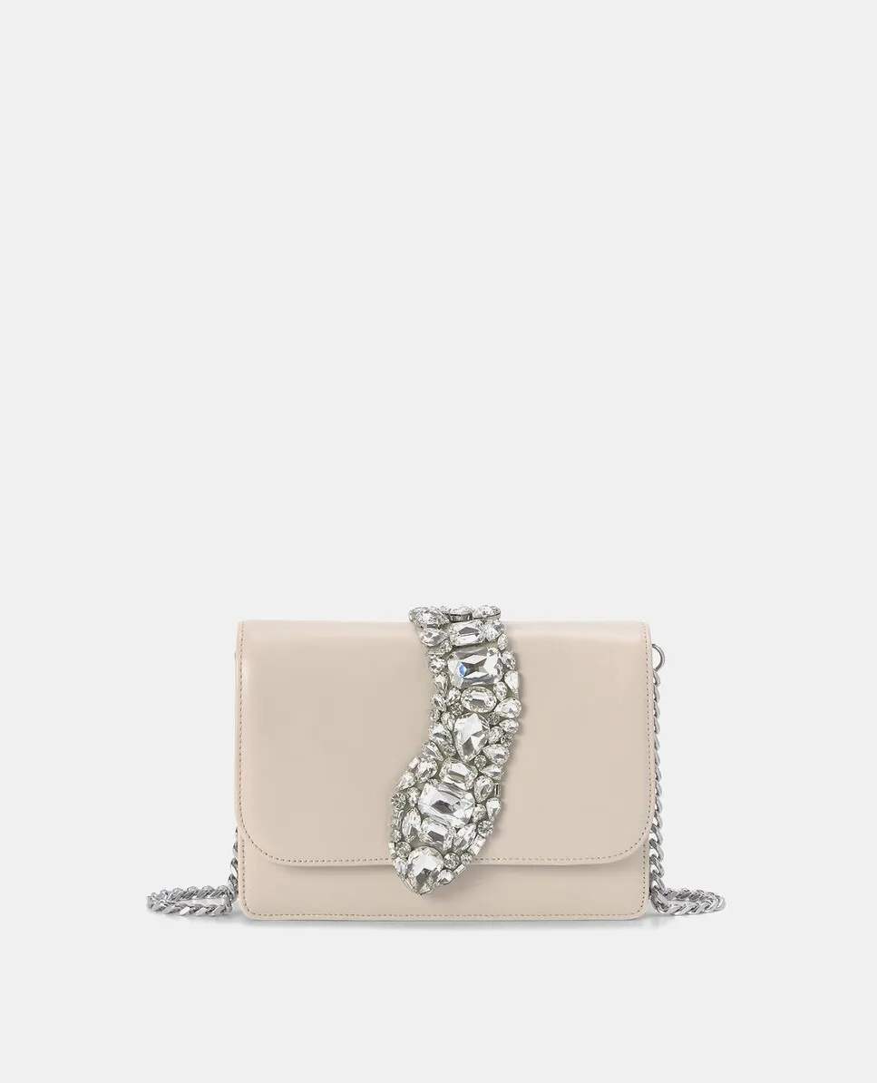 Женская кожаная сумка через плечо со змеей из стразов Alma en Pena, белый 
Женская кожаная сумка через плечо со змеей из стразов Alma en Pena, белый