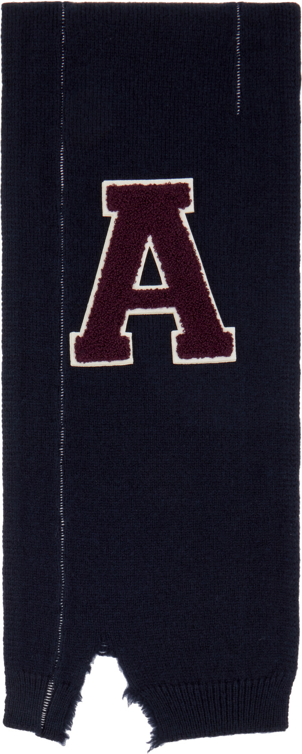 Вязаный шарф темно-синего цвета AMBUSH 
Вязаный шарф темно-синего цвета AMBUSH