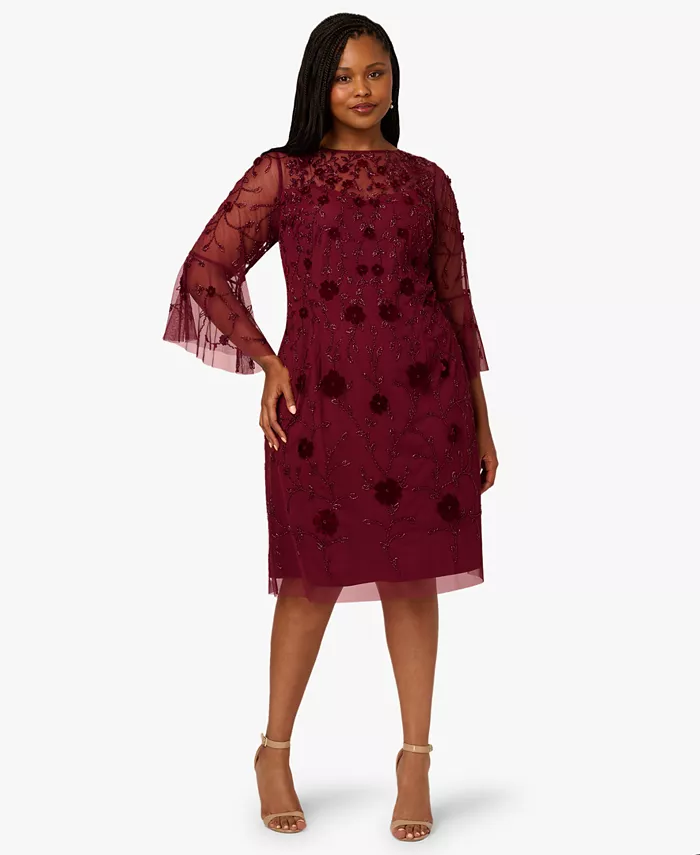 Платье-футляр из бархата с бусинами больших размеров Adrianna Papell
Платье-футляр из бархата с бусинами больших размеров Adrianna Papell