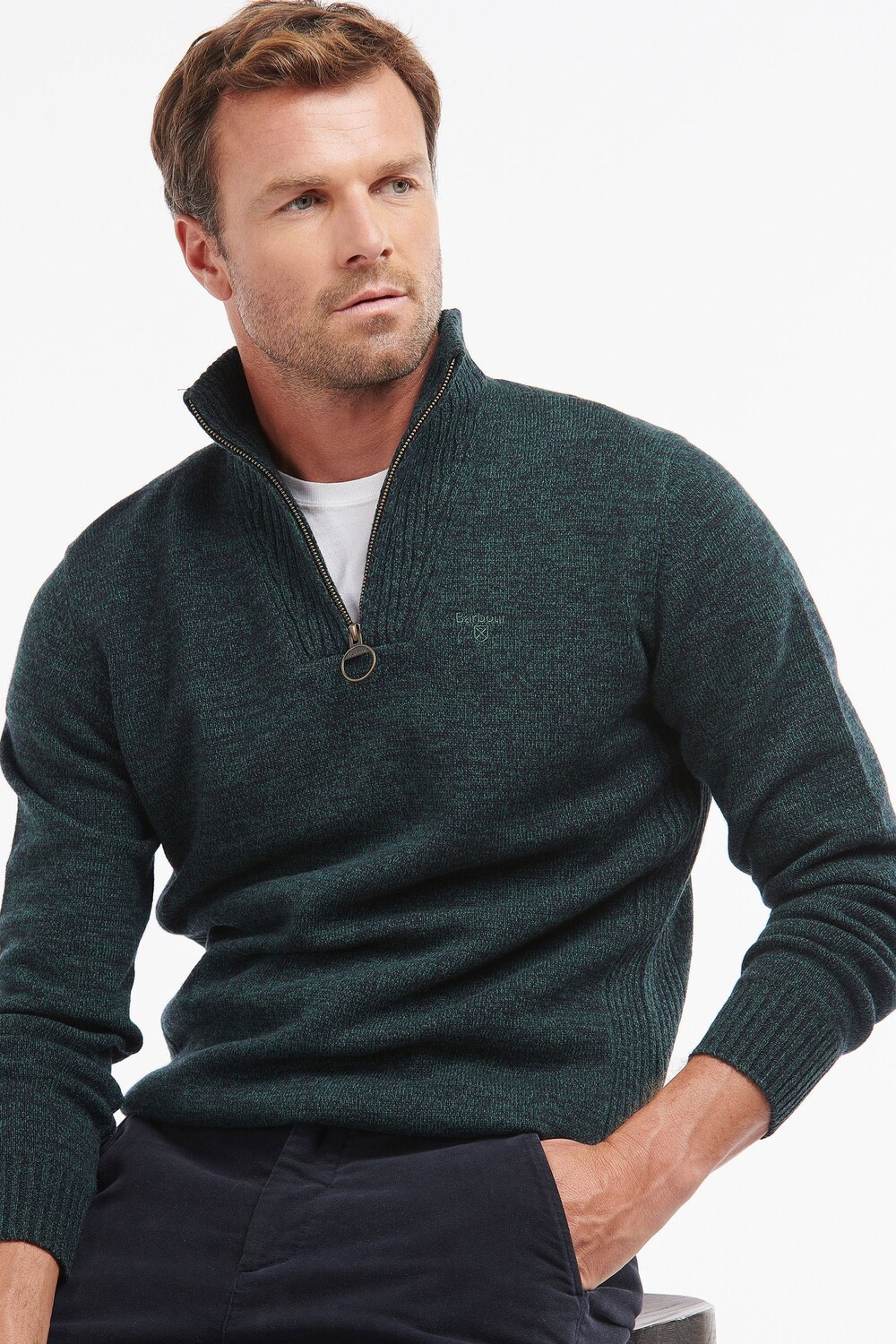 Джемпер из овечьей шерсти с застежкой молнией на половину длины Barbour, зеленый
Джемпер из овечьей шерсти с застежкой молнией на половину длины Barbour, зеленый