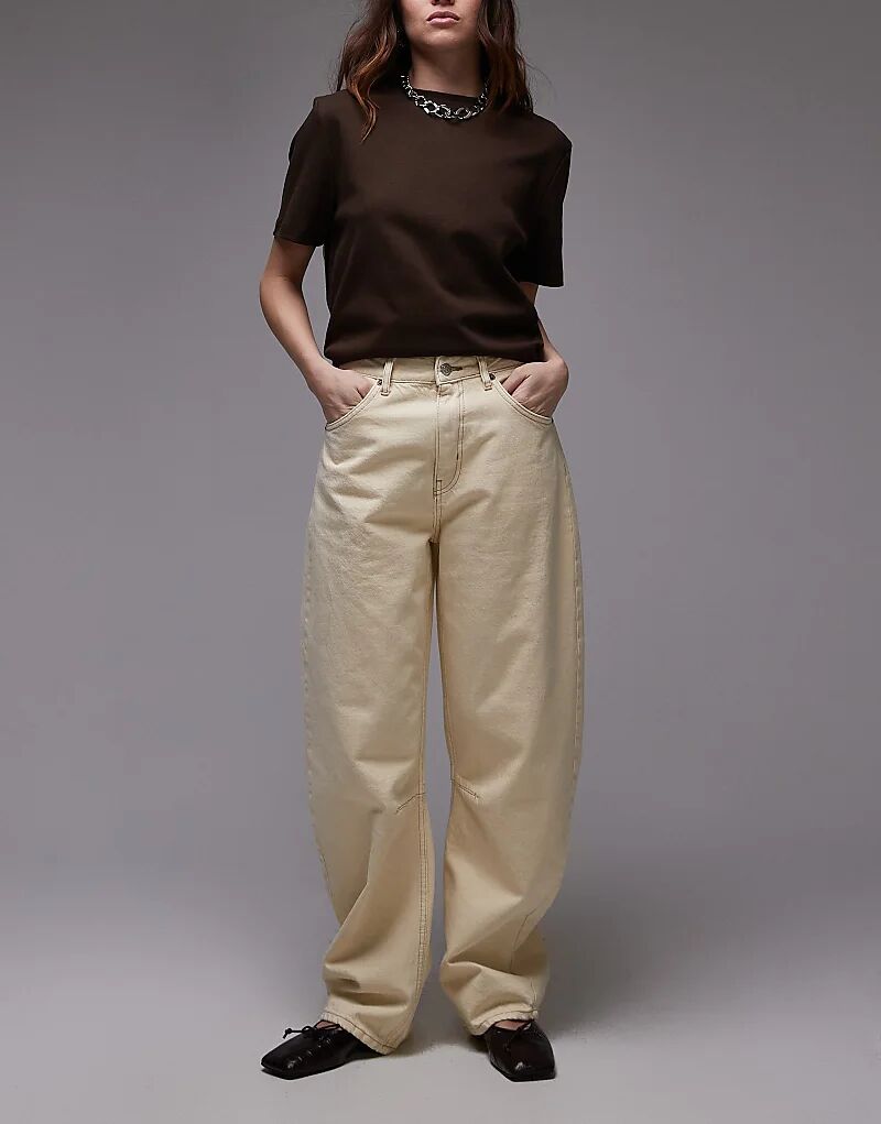 Джинсы Topshop Barrel средней посадки цвета пахты
Джинсы Topshop Barrel средней посадки цвета пахты