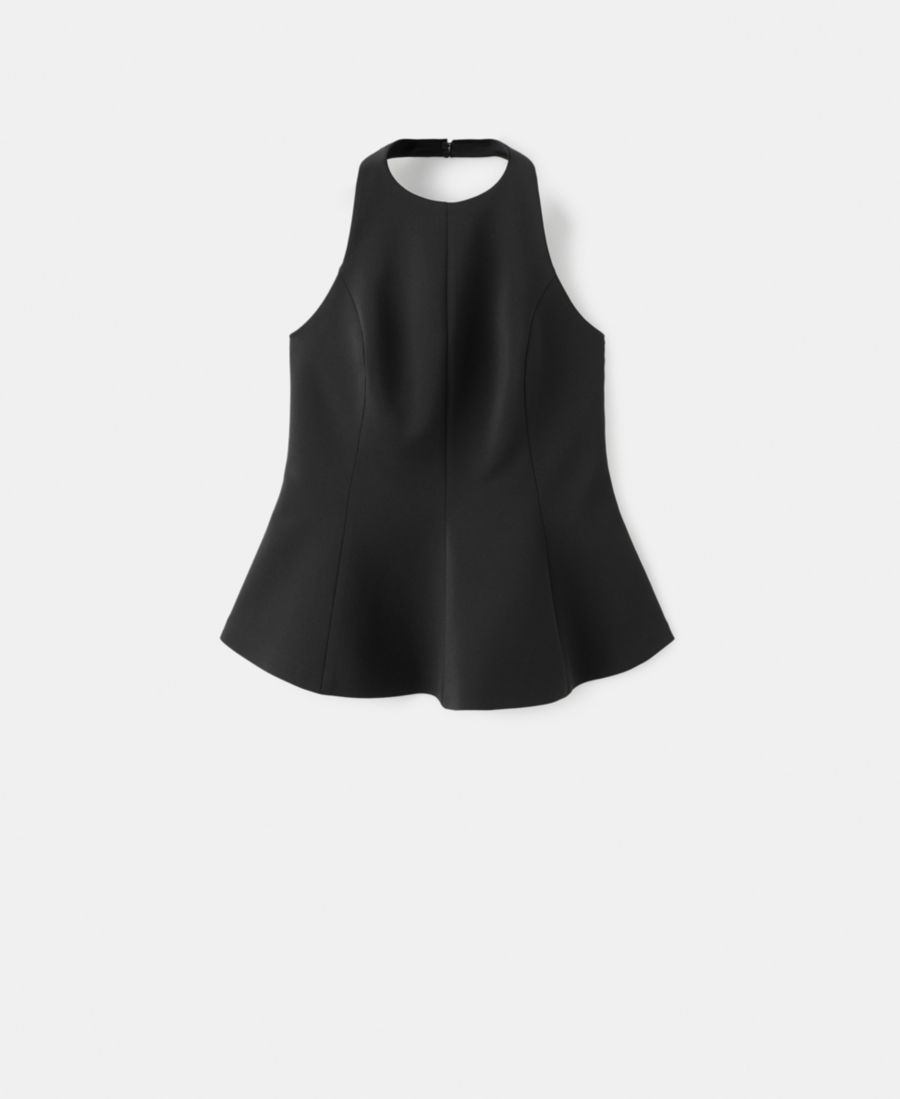 Женский топ с баской и воротником-халтером MANGO, Black
Женский топ с баской и воротником-халтером MANGO, Black