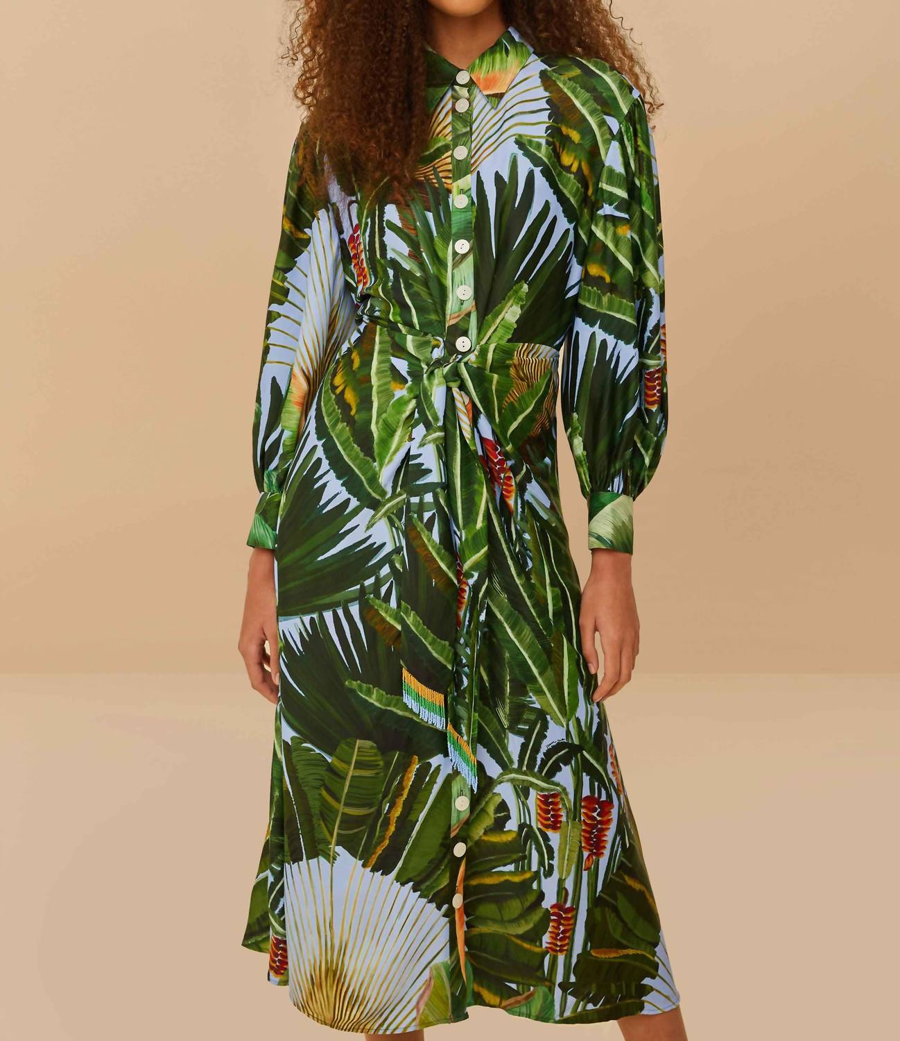 Амазония Миди платье в сине-зеленом цвете FARM Rio
Амазония Миди платье в сине-зеленом цвете FARM Rio