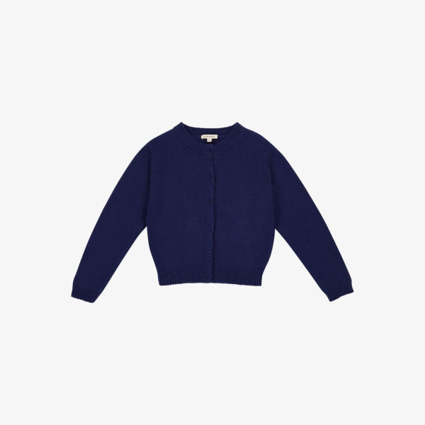 Вязаный кардиган из смесового хлопка Rosa 3 месяца - 12 лет Caramel, синий