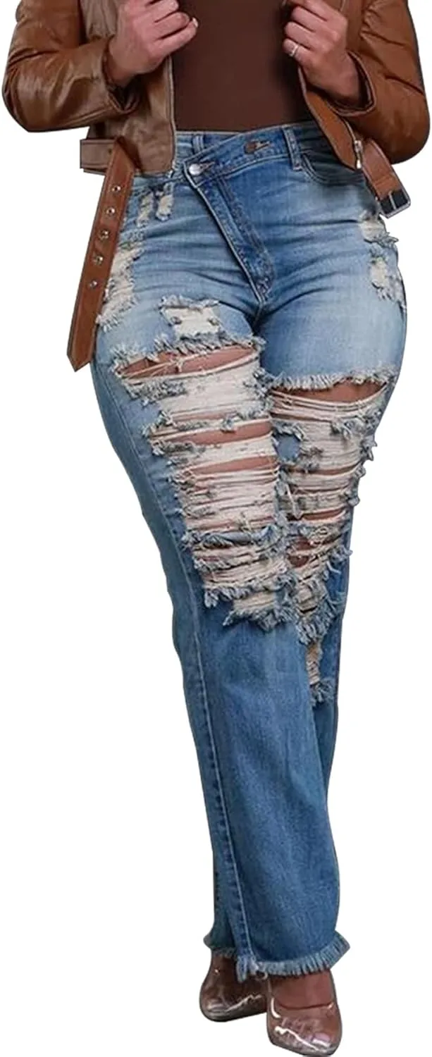 Женские рваные джинсы с бахромой, высокие, прямые YAWJET
Женские рваные джинсы с бахромой, высокие, прямые YAWJET