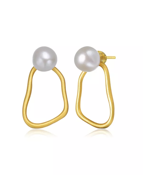 Серьги-Подвески из стерлингового серебра с позолотой и натуральным круглым жемчугом пресноводного происхождения Genevive, gold
Серьги-Подвески из стерлингового серебра с позолотой и натуральным круглым жемчугом пресноводного происхождения Genevive, gold