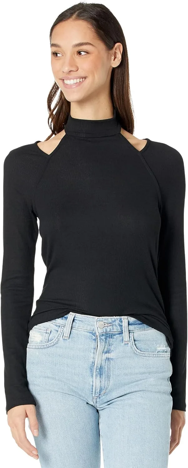 PAIGE Женский топ Beatriz с горлом-водолазкой и вырезом на плече, черный
PAIGE Женский топ Beatriz с горлом-водолазкой и вырезом на плече, черный