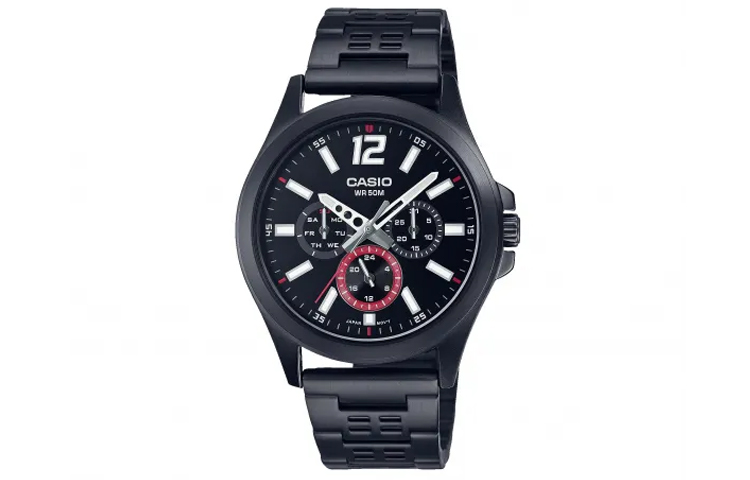 CASIO Часы Men Standard Series Black Watch MTP-E350B-1BV, Black Dial
CASIO Часы Men Standard Series Black Watch MTP-E350B-1BV, Black Dial