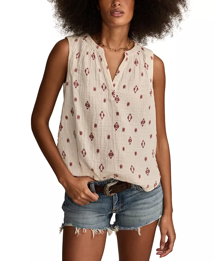 Рубашка-поповер без рукавов Lucky Brand, розовый
Рубашка-поповер без рукавов Lucky Brand, розовый