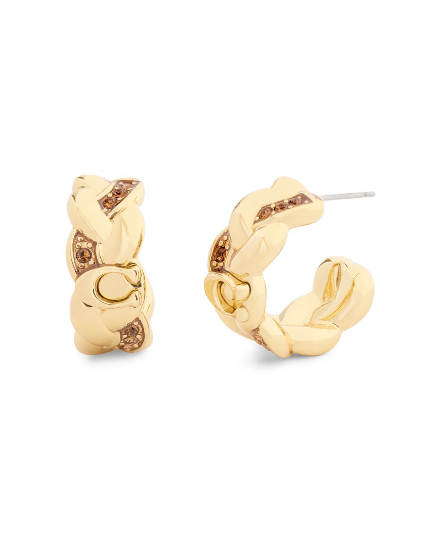 Серьги-кольца с плетеным узором С и искусственными камнями COACH, Gold
Серьги-кольца с плетеным узором С и искусственными камнями COACH, Gold