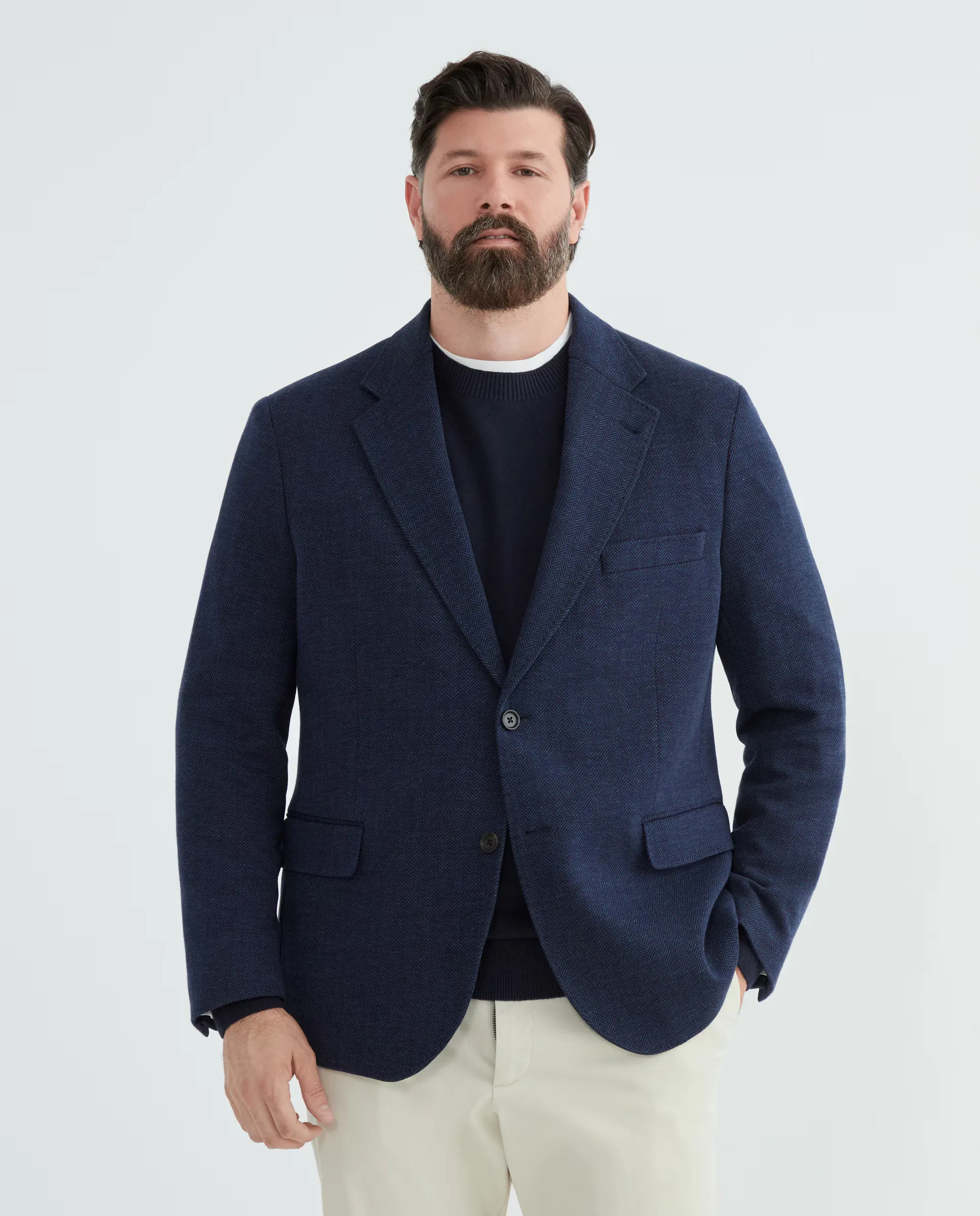 Мужская вязаная куртка крупных размеров елочкой Emidio Tucci, синий
Мужская вязаная куртка крупных размеров елочкой Emidio Tucci, синий