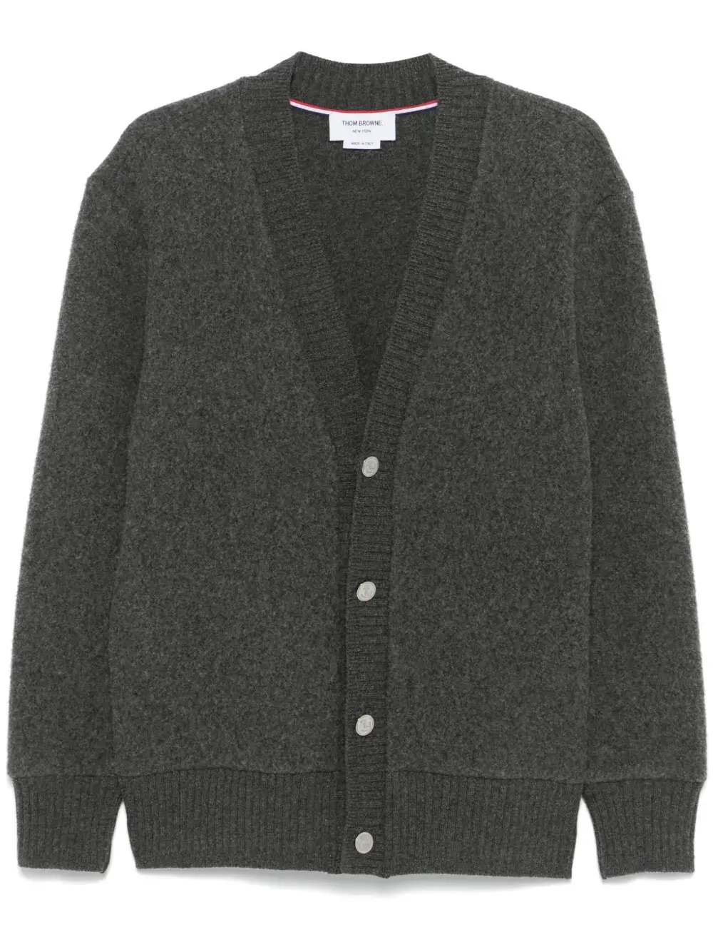 Шерстяной кардиган с V-образным вырезом THOM BROWNE, серый
Шерстяной кардиган с V-образным вырезом THOM BROWNE, серый