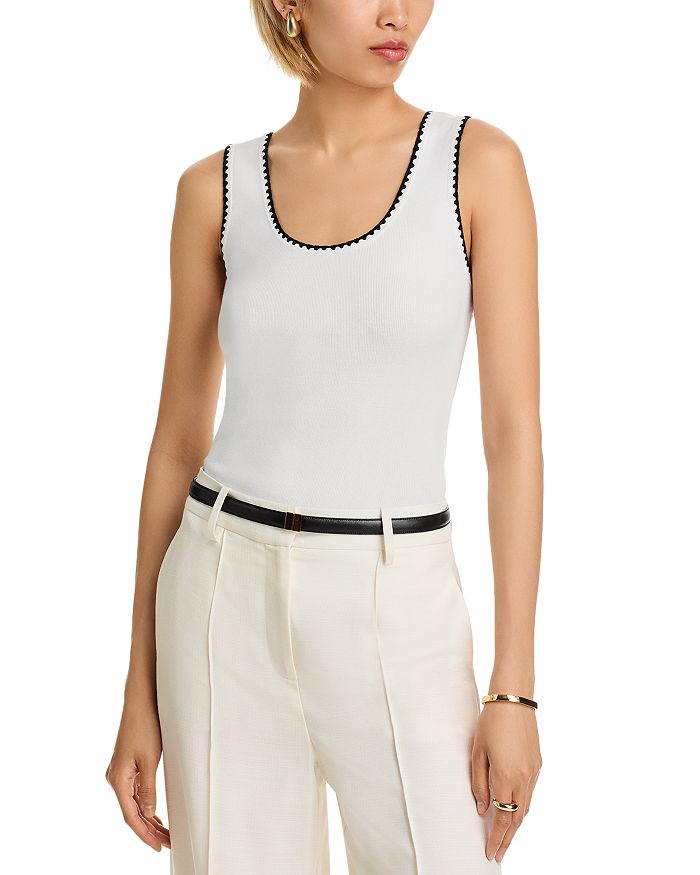 Безрукавный свитер с круглым вырезом и декоративной строчкой T Tahari, белый
Безрукавный свитер с круглым вырезом и декоративной строчкой T Tahari, белый