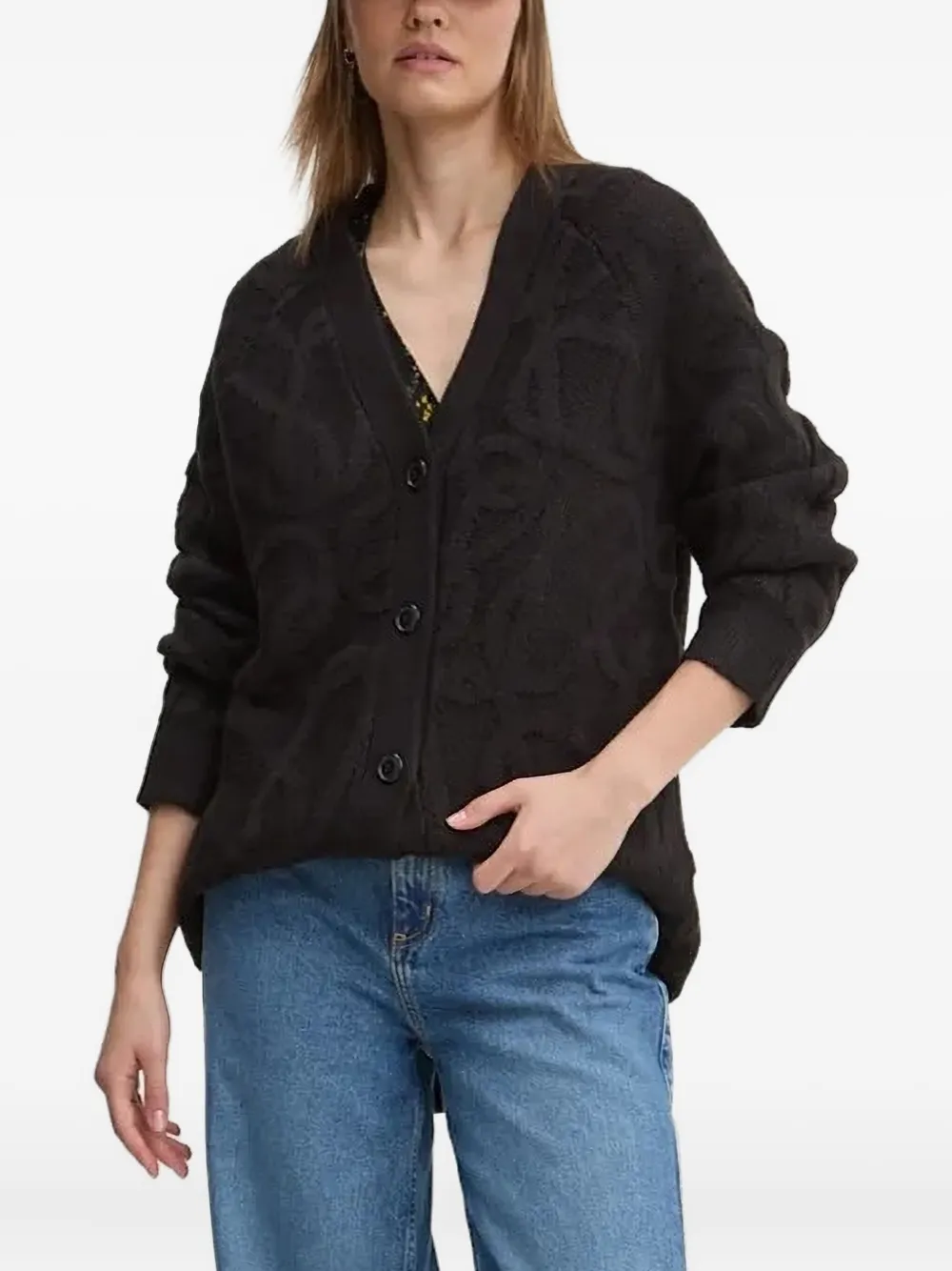 Кардиган с косой вязкой Desigual, черный
Кардиган с косой вязкой Desigual, черный