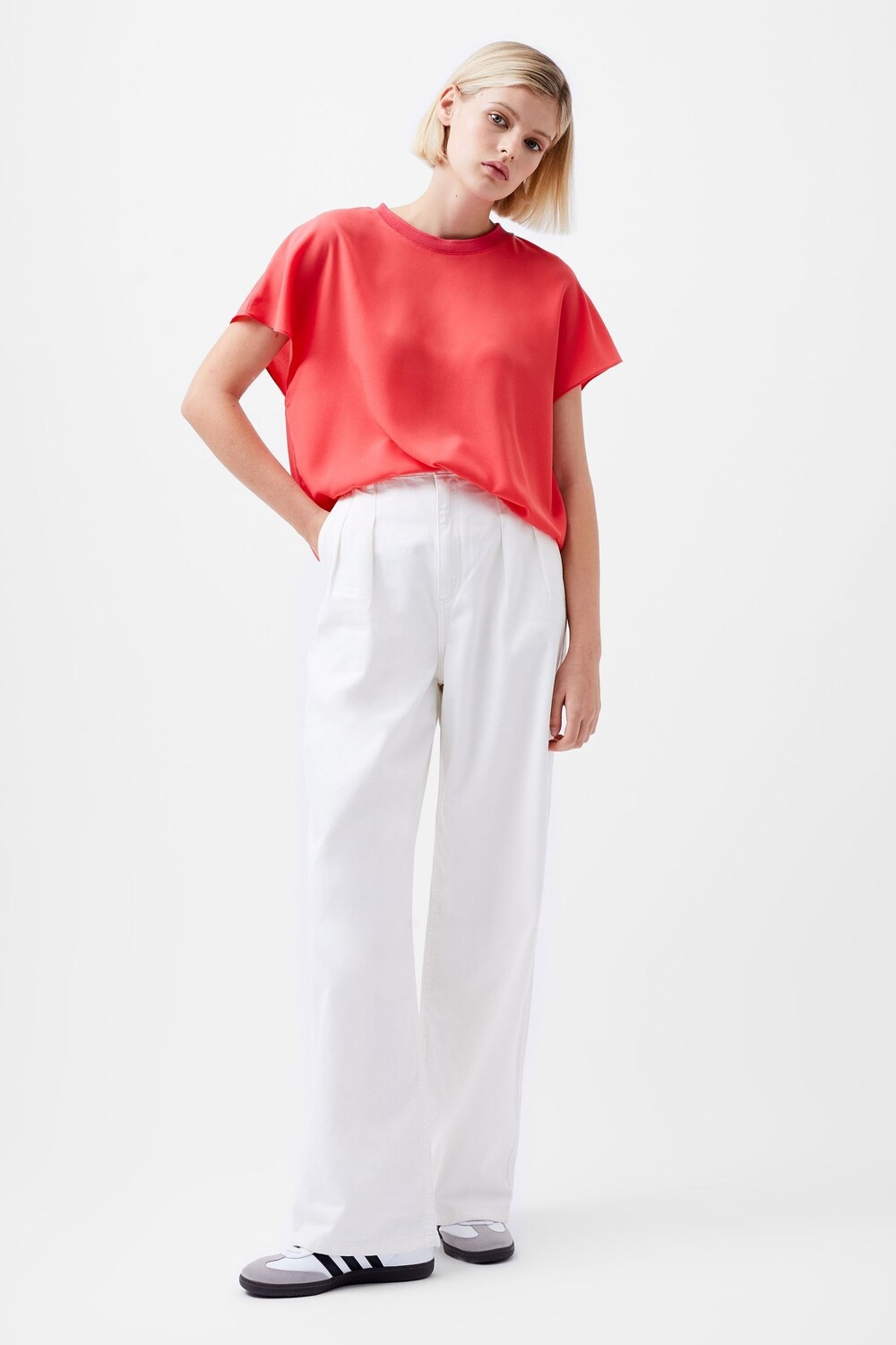 Креповый топ с круглым вырезом French Connection, красный
Креповый топ с круглым вырезом French Connection, красный