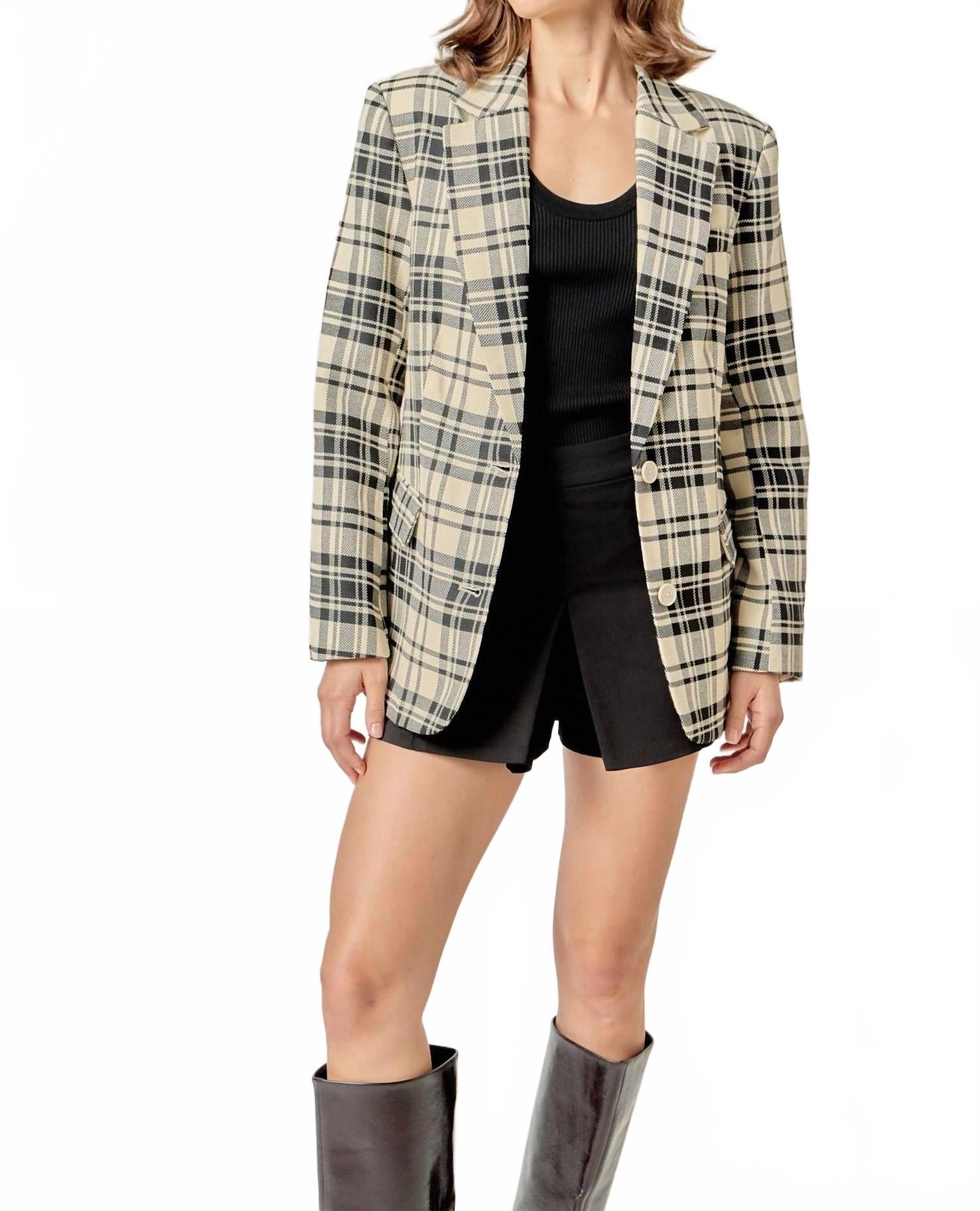 Кремовый клетчатый пиджак Карри English Factory
Кремовый клетчатый пиджак Карри English Factory