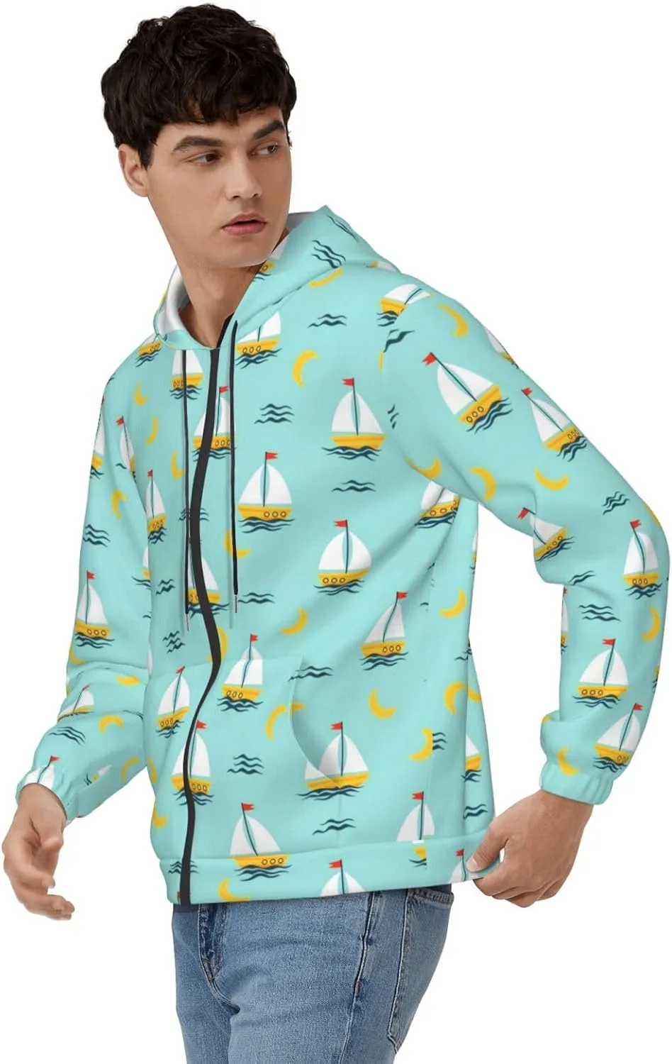 Мужская толстовка с капюшоном на молнии KATVEESC
Мужская толстовка с капюшоном на молнии KATVEESC