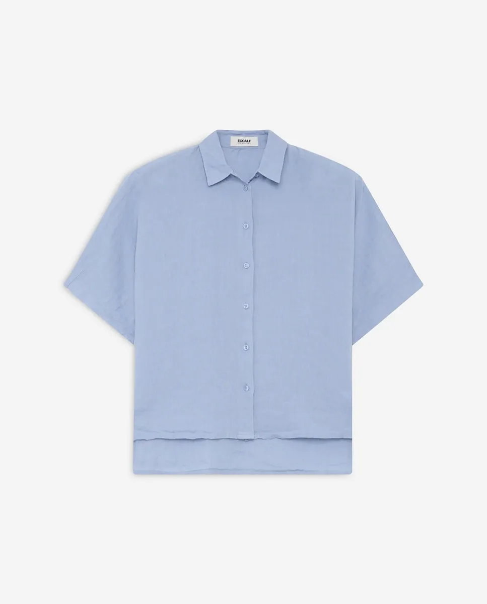 Женская блузка с коротким рукавом и острым воротником Ecoalf, светло-голубой
Женская блузка с коротким рукавом и острым воротником Ecoalf, светло-голубой