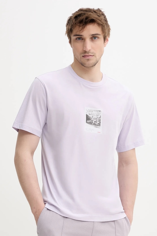 Хлопковая футболка Hugo, фиолетовый
Хлопковая футболка Hugo, фиолетовый