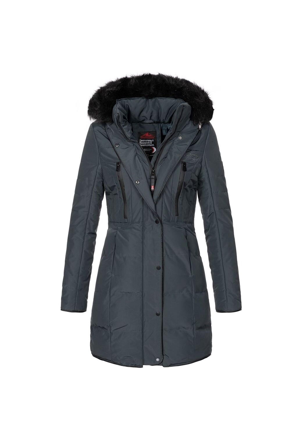 Зимняя куртка с капюшоном, стандартного кроя GEOGRAPHICAL NORWAY, темно-серый 
Зимняя куртка с капюшоном, стандартного кроя GEOGRAPHICAL NORWAY, темно-серый