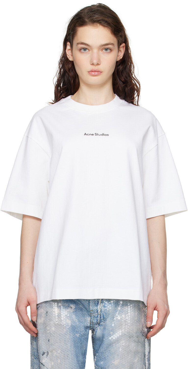 Белая футболка свободного кроя с логотипом Stamp Acne Studios
Белая футболка свободного кроя с логотипом Stamp Acne Studios