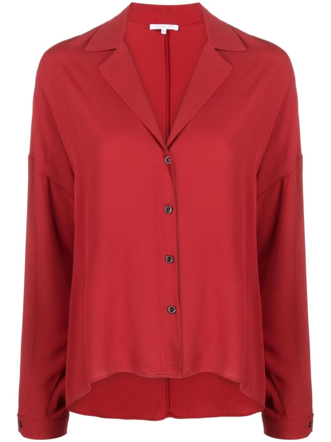 Patrizia Pepe креповая рубашка с V-образным вырезом и длинными рукавами, красный 
Patrizia Pepe креповая рубашка с V-образным вырезом и длинными рукавами, красный