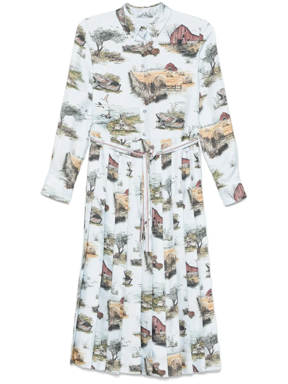 Плиссированное платье макси THOM BROWNE, синий
Плиссированное платье макси THOM BROWNE, синий