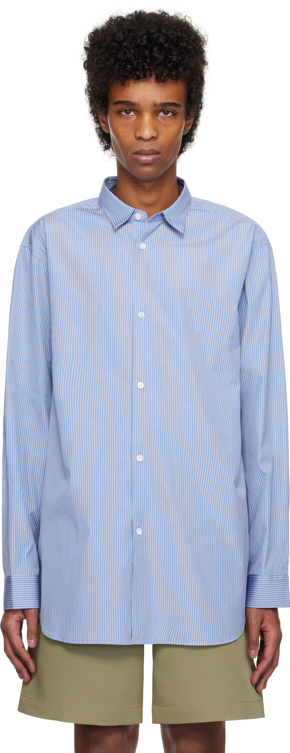 Синяя свободная рубашка с длинным рукавом Róhe
Синяя свободная рубашка с длинным рукавом Róhe