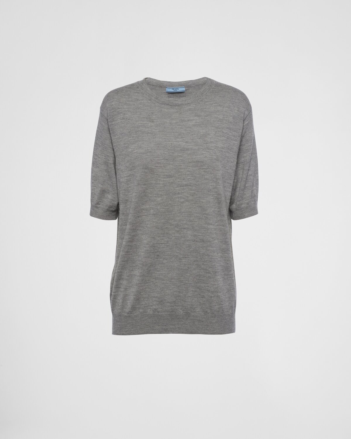 Кашемировый свитер с круглым вырезом Prada, серый
Кашемировый свитер с круглым вырезом Prada, серый