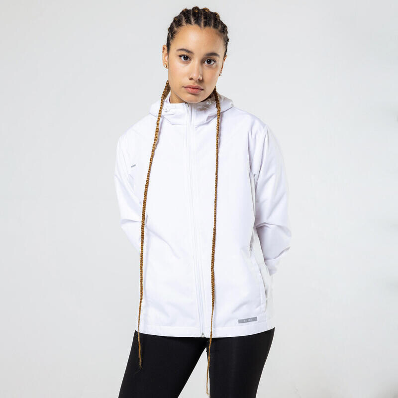 Куртка женская непромокаемая для бега - Rain Run 100 белая KALENJI, цвет weiss 
Куртка женская непромокаемая для бега - Rain Run 100 белая KALENJI, цвет weiss
