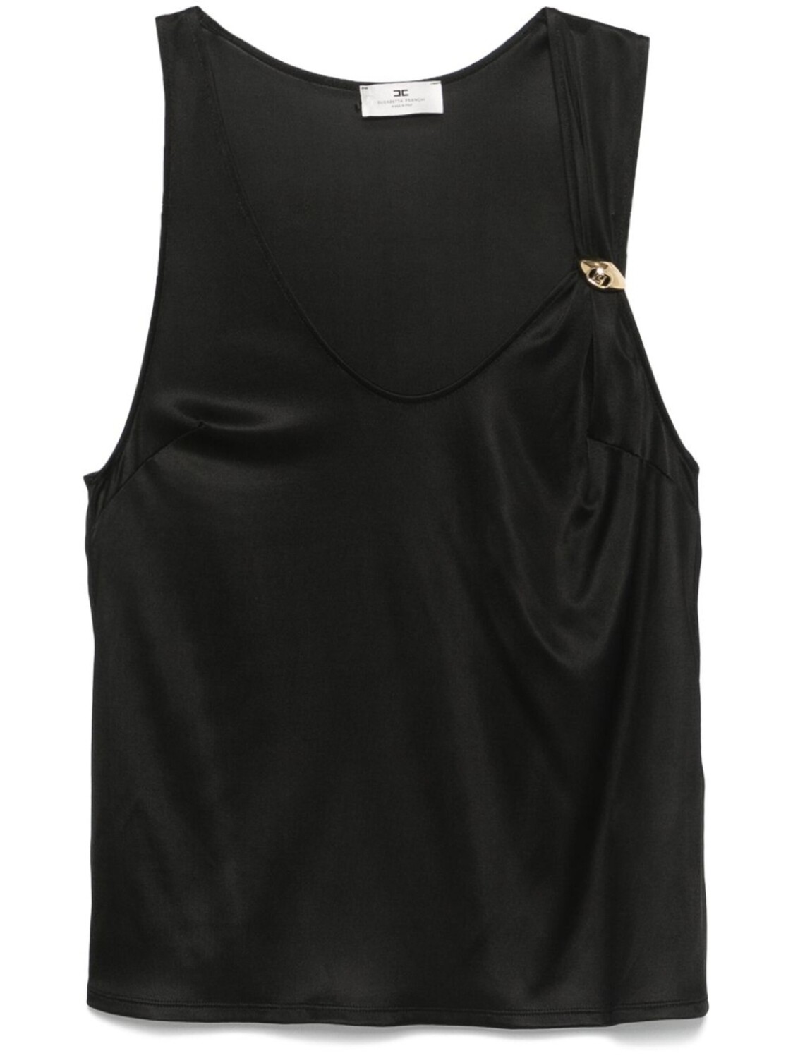 Elisabetta Franchi топ с брошью, черный 
Elisabetta Franchi топ с брошью, черный