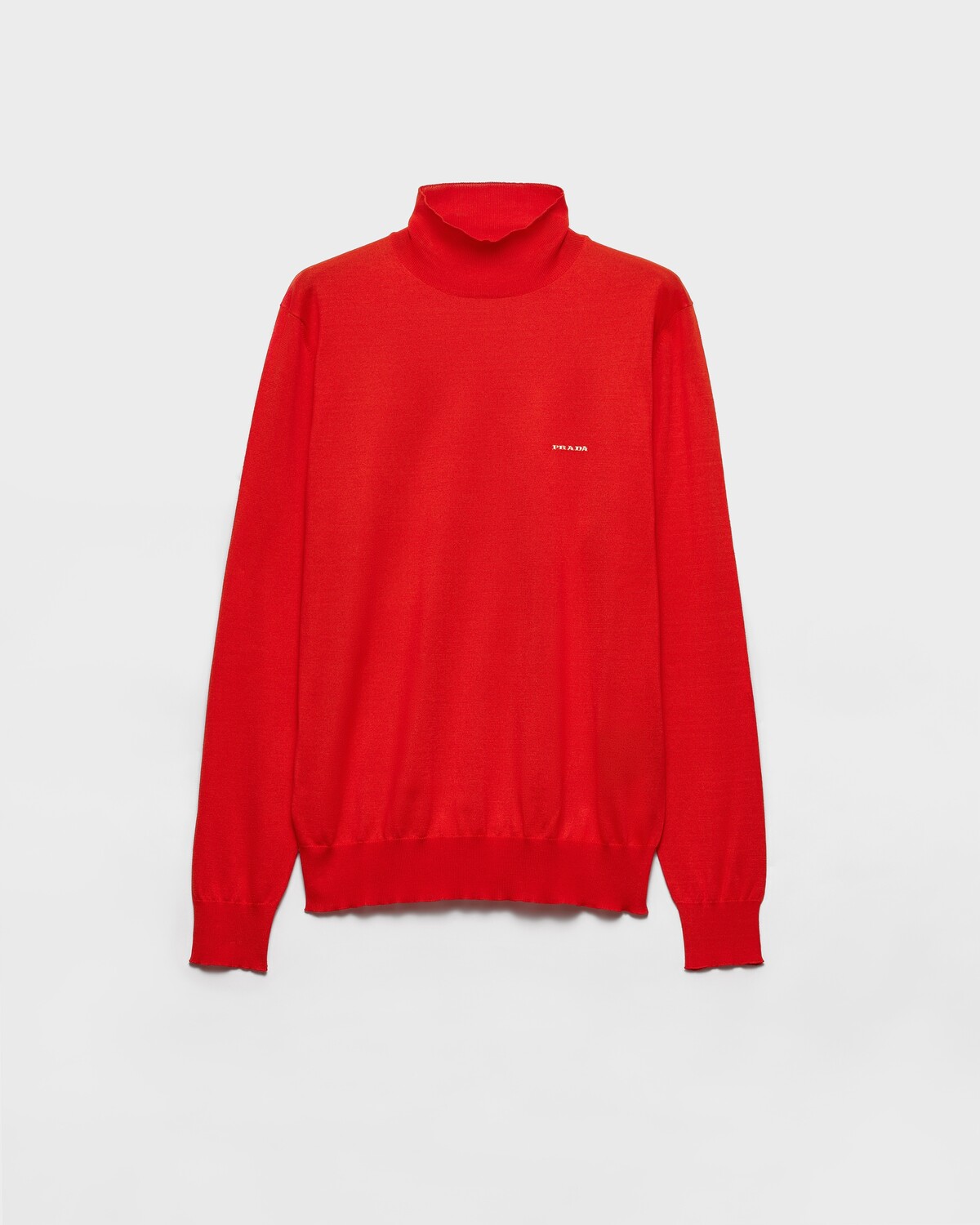 Хлопковый свитер с воротником-стойкой Prada, красный
Хлопковый свитер с воротником-стойкой Prada, красный