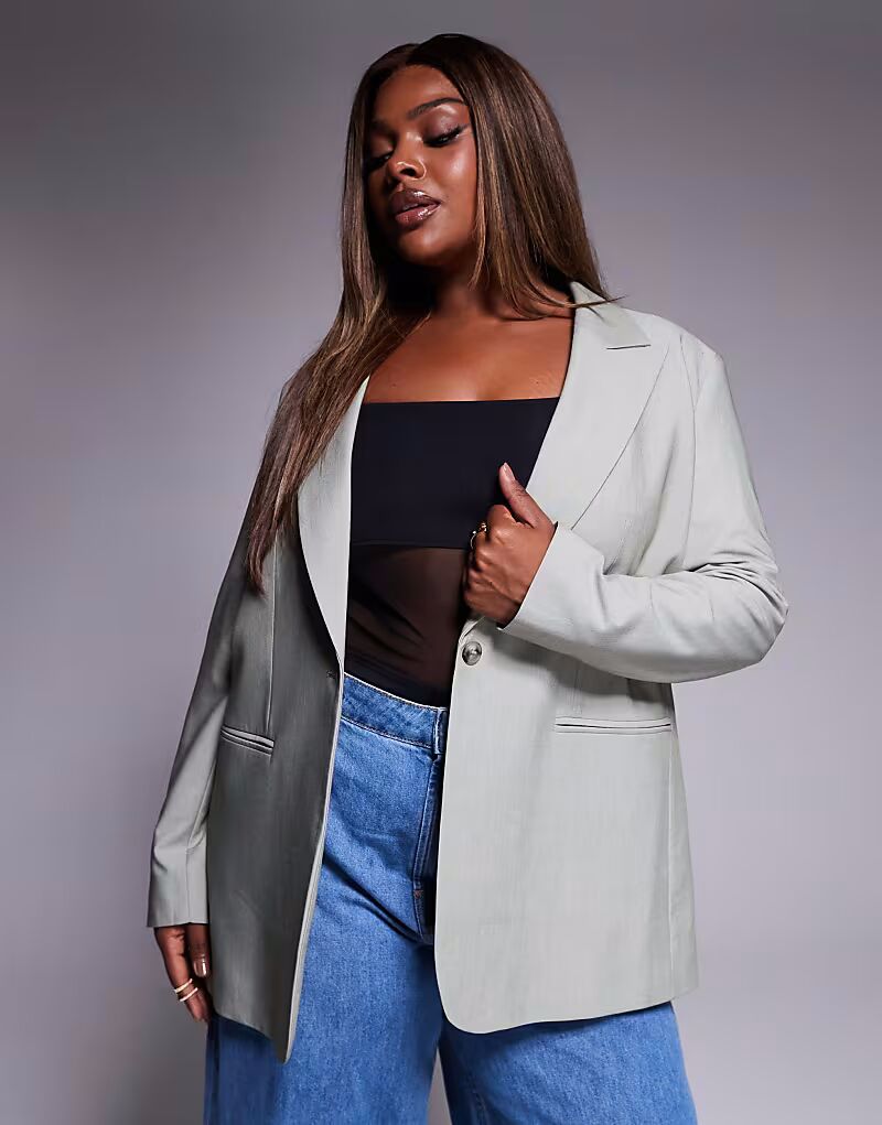 Свободный блейзер Curve оливкового цвета Asos Design
Свободный блейзер Curve оливкового цвета Asos Design