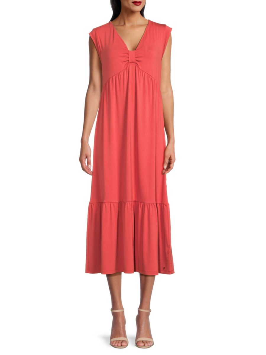 Платье миди с V-образным вырезом Tommy Hilfiger, красный
Платье миди с V-образным вырезом Tommy Hilfiger, красный