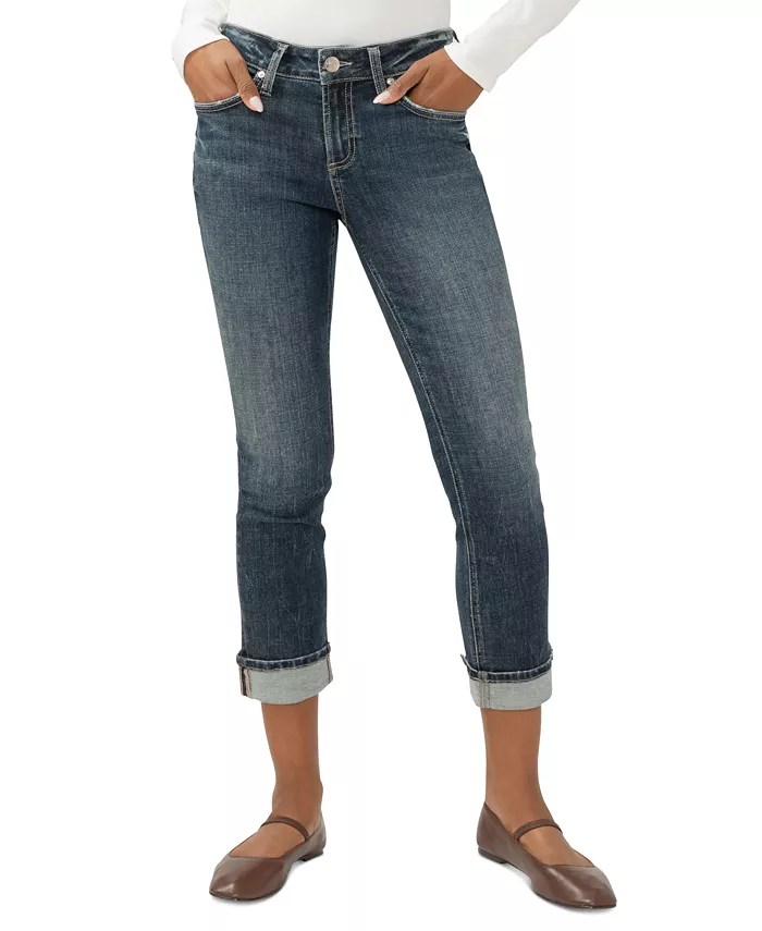 Женские укороченные джинсы Suki Curvy-Fit со средней посадкой и прямыми штанинами Silver Jeans Co., синий
Женские укороченные джинсы Suki Curvy-Fit со средней посадкой и прямыми штанинами Silver Jeans Co., синий