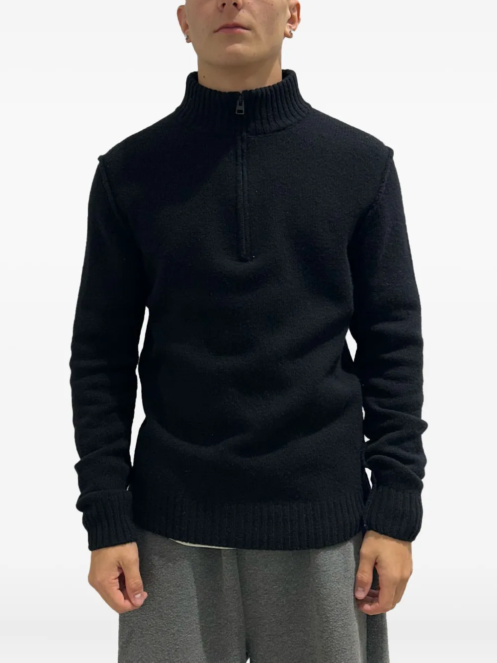 Свитер с молнией на воротнике Rayne 1896, черный
Свитер с молнией на воротнике Rayne 1896, черный