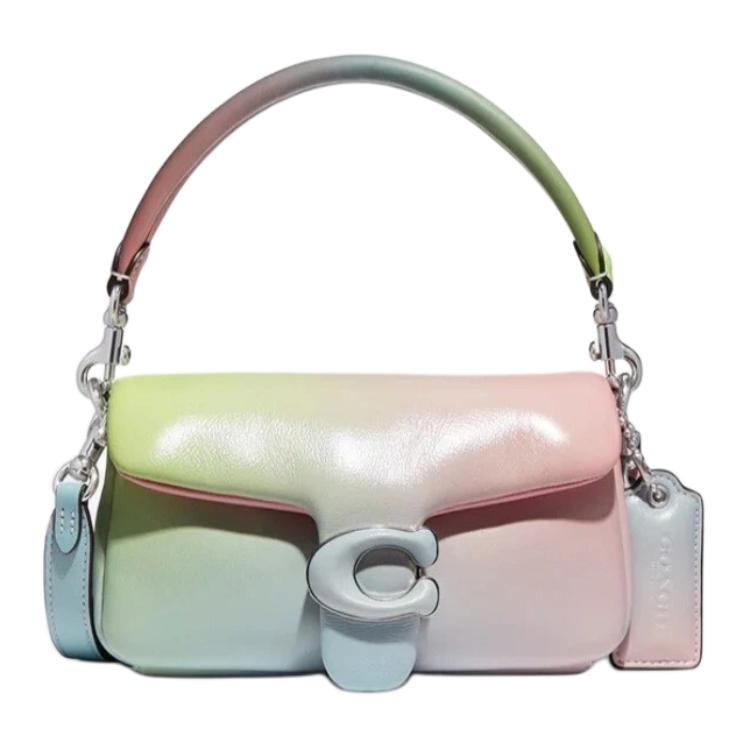 COACH Таби овчинная сумка через плечо кроссбоди маленькая женская синяя розовая зеленая разноцветная