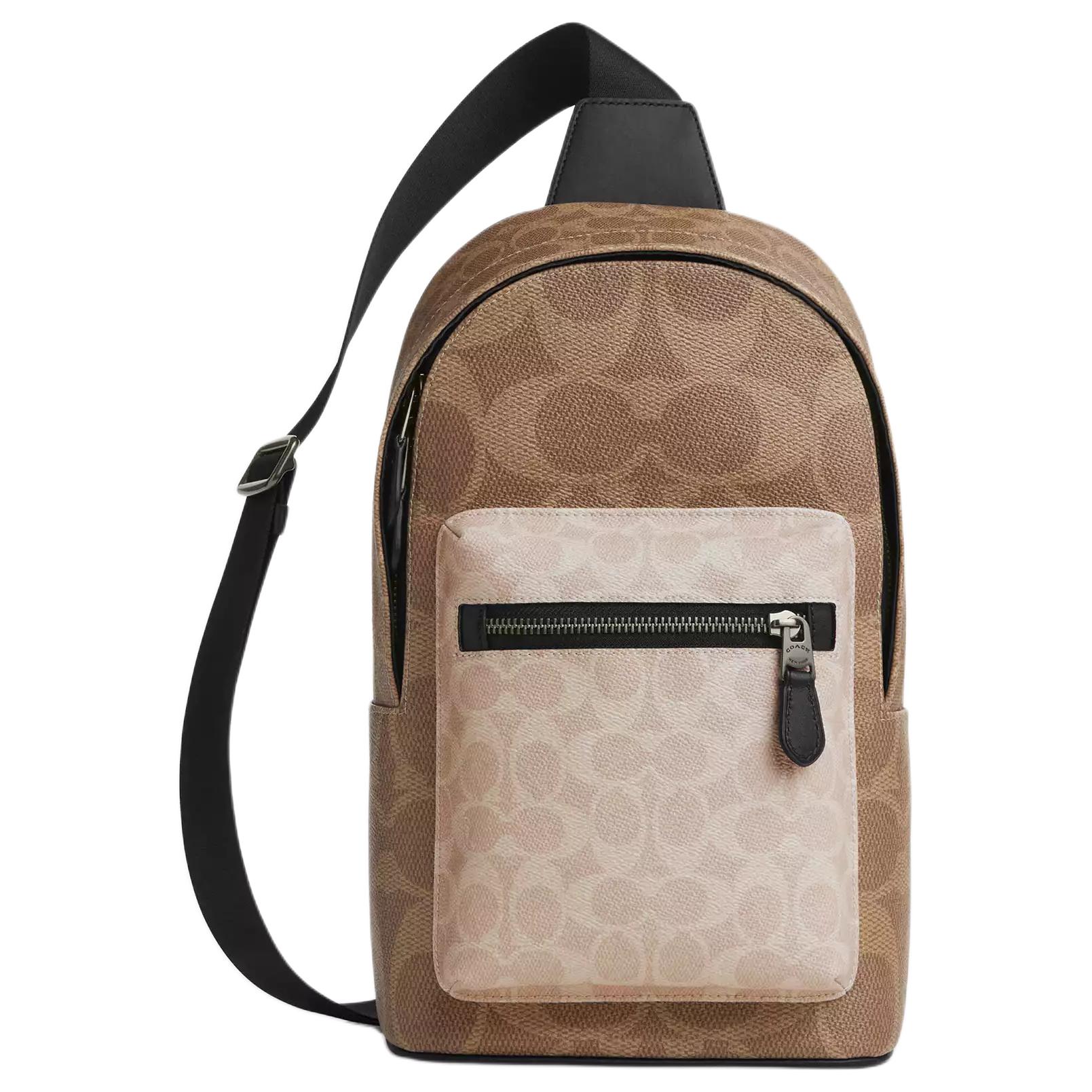 COACH Запатентованная кожаная поясная сумка малого размера мужская нейтрального песочного и умбрового оттенков
COACH Запатентованная кожаная поясная сумка малого размера мужская нейтрального песочного и умбрового оттенков