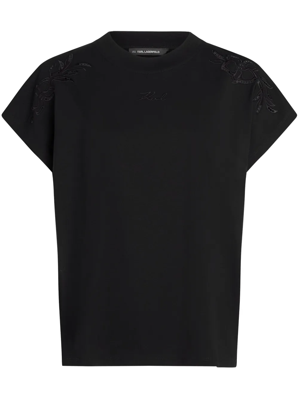 Футболка с вышивкой KARL LAGERFELD, черный 
Футболка с вышивкой KARL LAGERFELD, черный