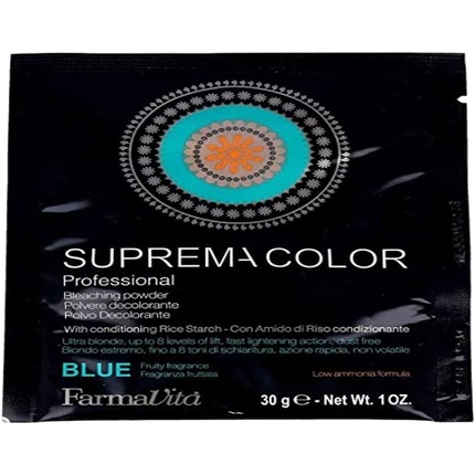 Отбеливающая пудра Suprema Decolorante Azul 30г Farmavita
Отбеливающая пудра Suprema Decolorante Azul 30г Farmavita