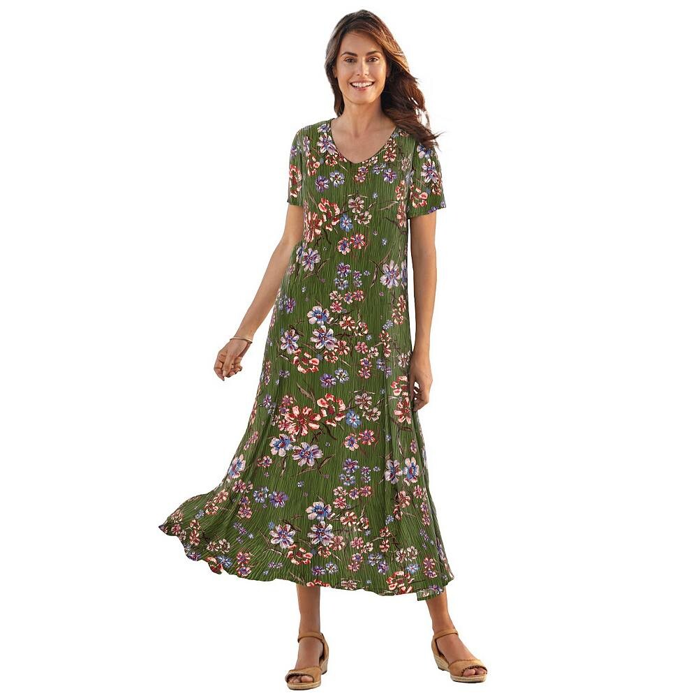 Женщина в женском мятом платье больших размеров с короткими рукавами Woman Within, цвет Dark Basil Floral
Женщина в женском мятом платье больших размеров с короткими рукавами Woman Within, цвет Dark Basil Floral