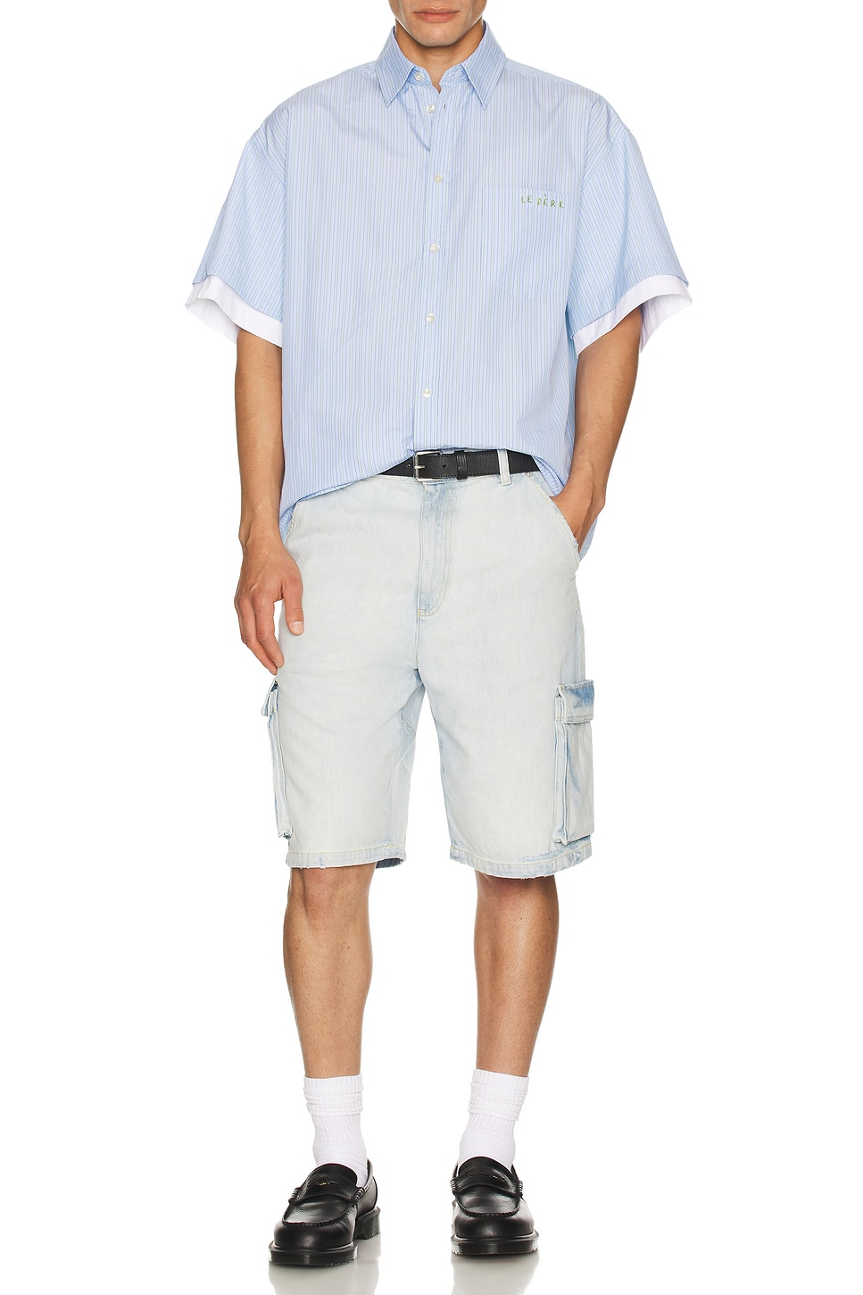 Двубортная рубашка с короткими рукавами в синем цвете Le Père, Blue Stripe
Двубортная рубашка с короткими рукавами в синем цвете Le Père, Blue Stripe