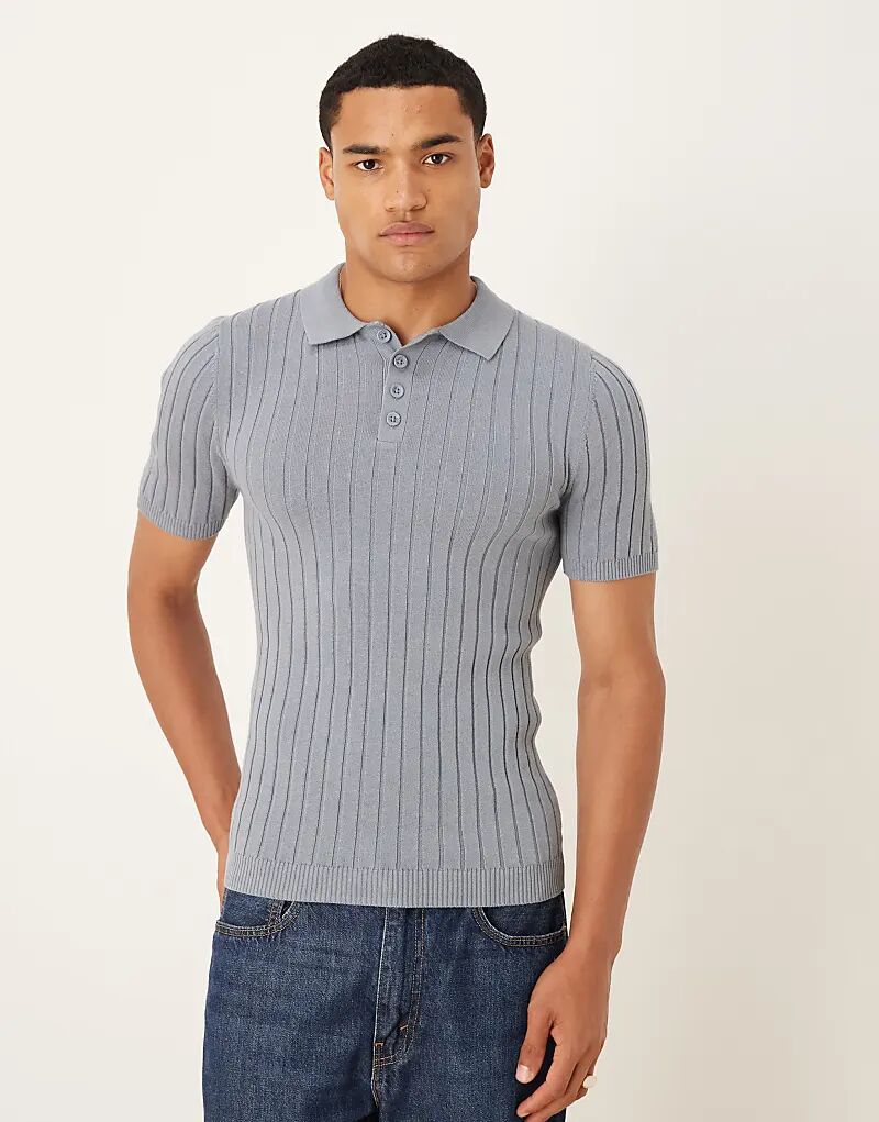 Футболка-поло ASOS DESIGN Muscle Fit из трикотажного полотна в рубчик синего цвета
Футболка-поло ASOS DESIGN Muscle Fit из трикотажного полотна в рубчик синего цвета