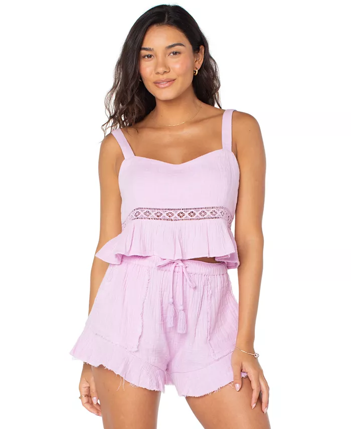 Женский хлопковый многослойный укороченный топ Island Time Roxy, фиолетовый
Женский хлопковый многослойный укороченный топ Island Time Roxy, фиолетовый