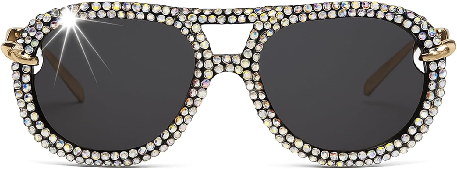 bullabulling Модные солнцезащитные очки-пилот с блестками и стразами для женщин и мужчин, ретро круглые солнцезащитные очки с кристаллами, винтажные солнцезащитные очки-щитки, Black
bullabulling Модные солнцезащитные очки-пилот с блестками и стразами для женщин и мужчин, ретро круглые солнцезащитные очки с кристаллами, винтажные солнцезащитные очки-щитки, Black